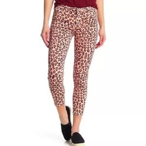 J Brand 835 Mid Rise Leopard Crop Skinny Jeans